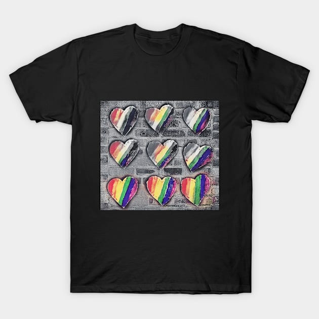 Wall Hearts T-Shirt by PoppetKandyRoniJacks